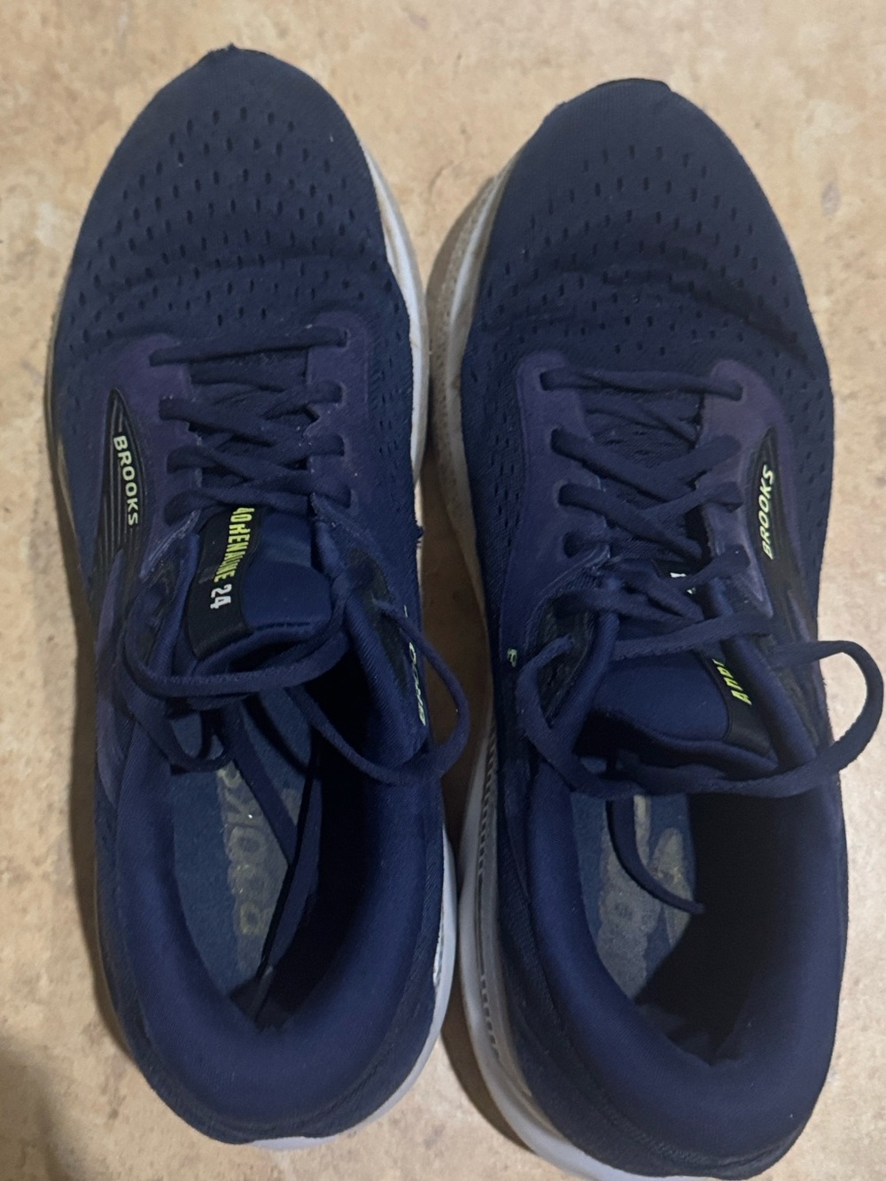 Brooks Men’s Adrenaline Running Shoes — Size 11 Dark Blue with White Soles